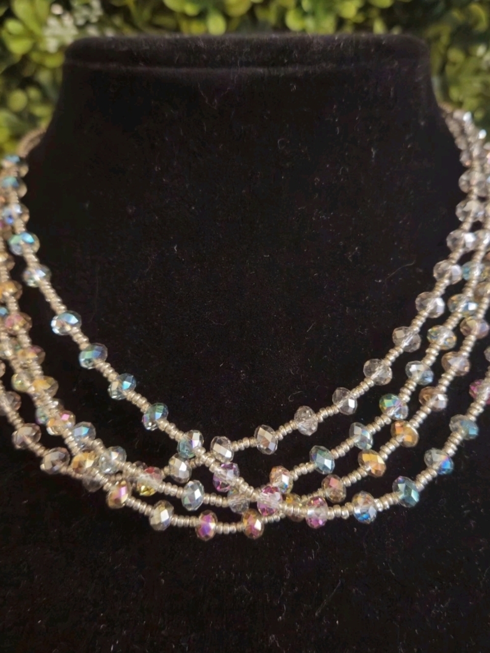Beautiful Beaded Blue Tone Ali-Khan New York Necklace